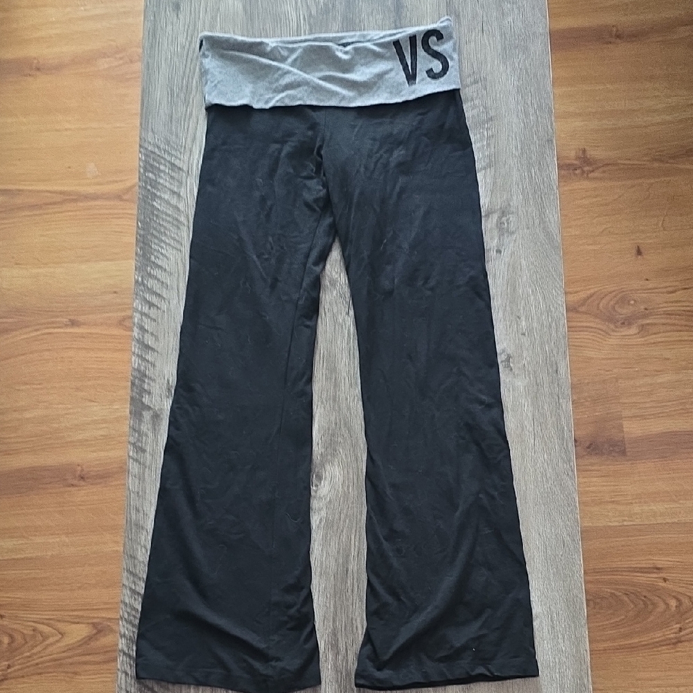 Victoria's Secret Black and Gray With Stars Flare Leggings